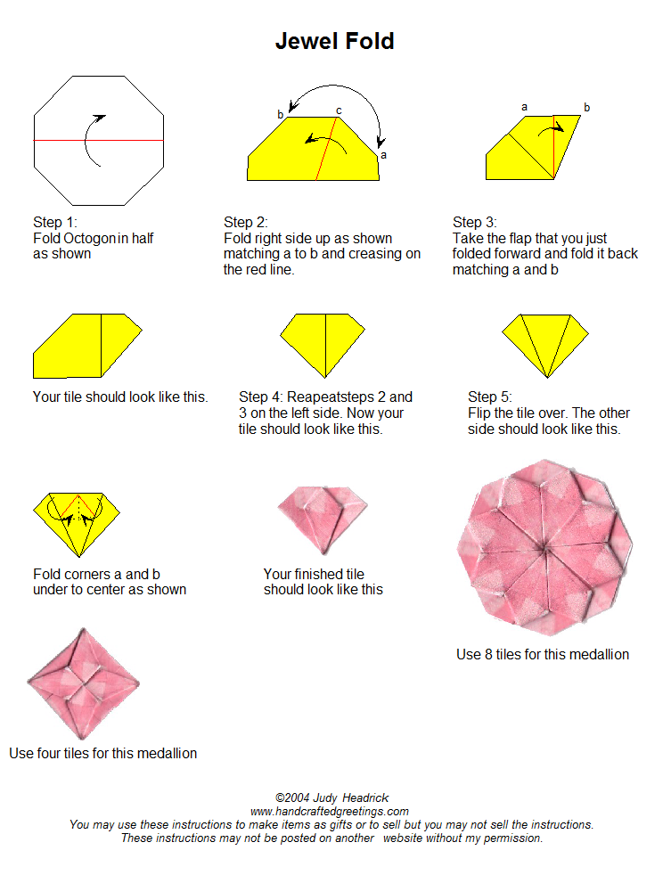 instructions for folding octagon tiles
