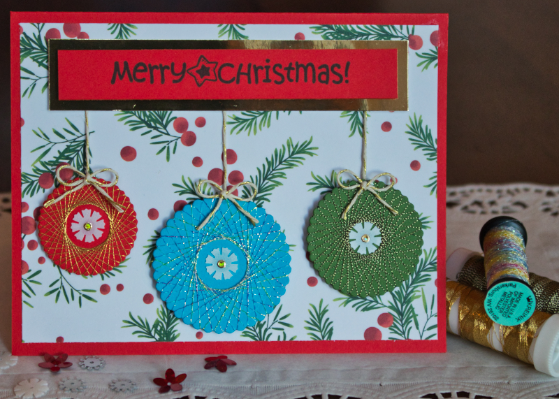 Christmas Card With Spirelli Ornaments