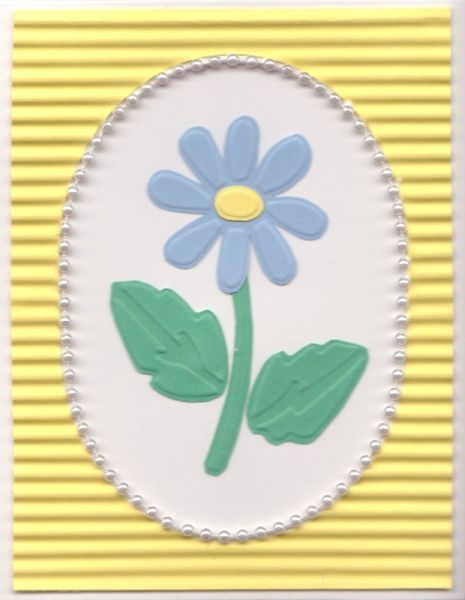 Blue Embossed Daisy