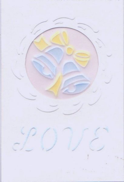 Wedding Card with Embossed Wedding Bells