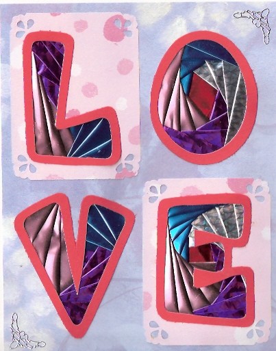 LOVE Iris Fold Card