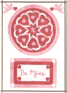 Valentine Card with cut and fold hearts