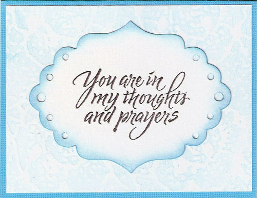 Thoughts and Prayers Blue Sympathy Card