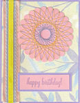 Pink, Lavendar and Yellow String Art Birthday Card