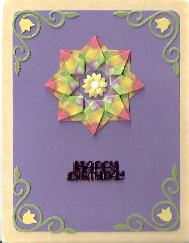 Birthday Card With Jewel-fold Tea Bag Medallion